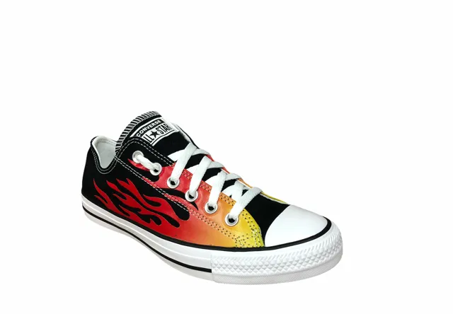 Converse scarpa sneakers da adulto Ctas OX 166259C fiamme arancio-rosso-nero