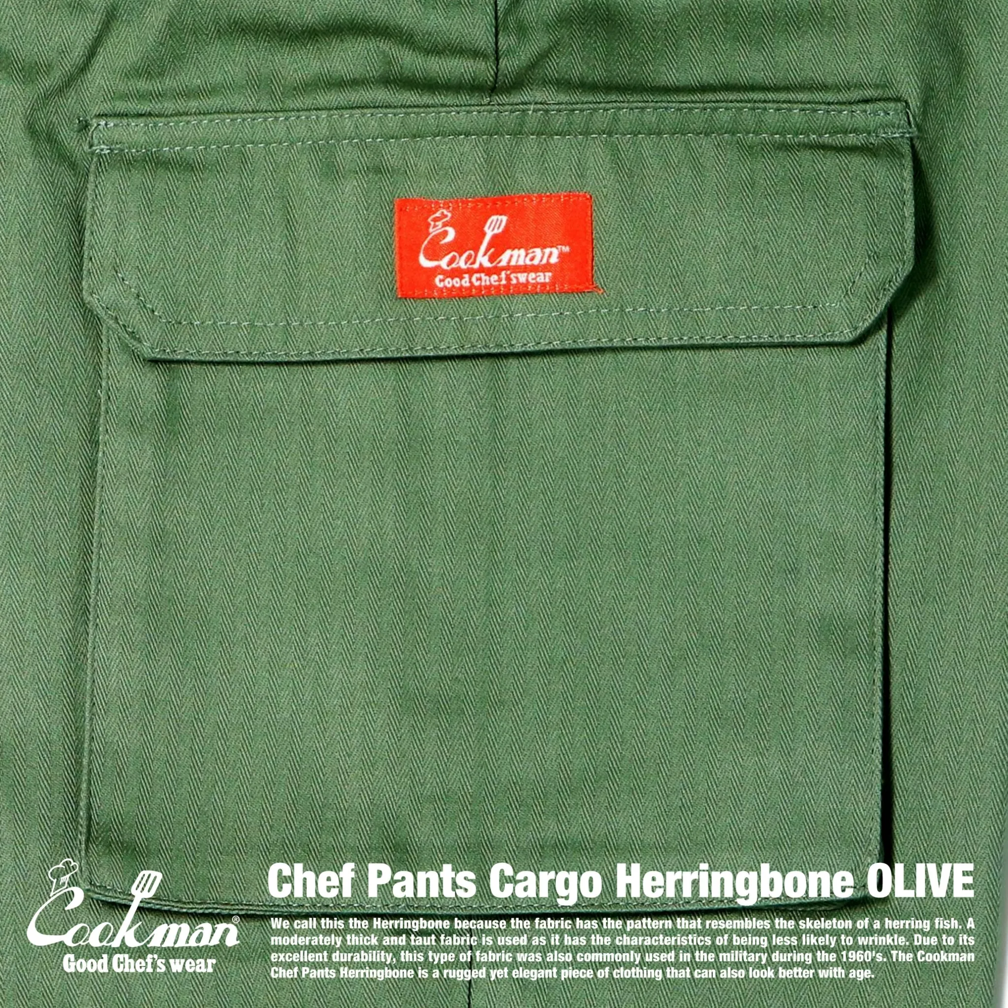 Cookman Chef Pants Cargo - Herringbone : Olive