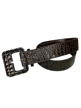 Croc leather belt