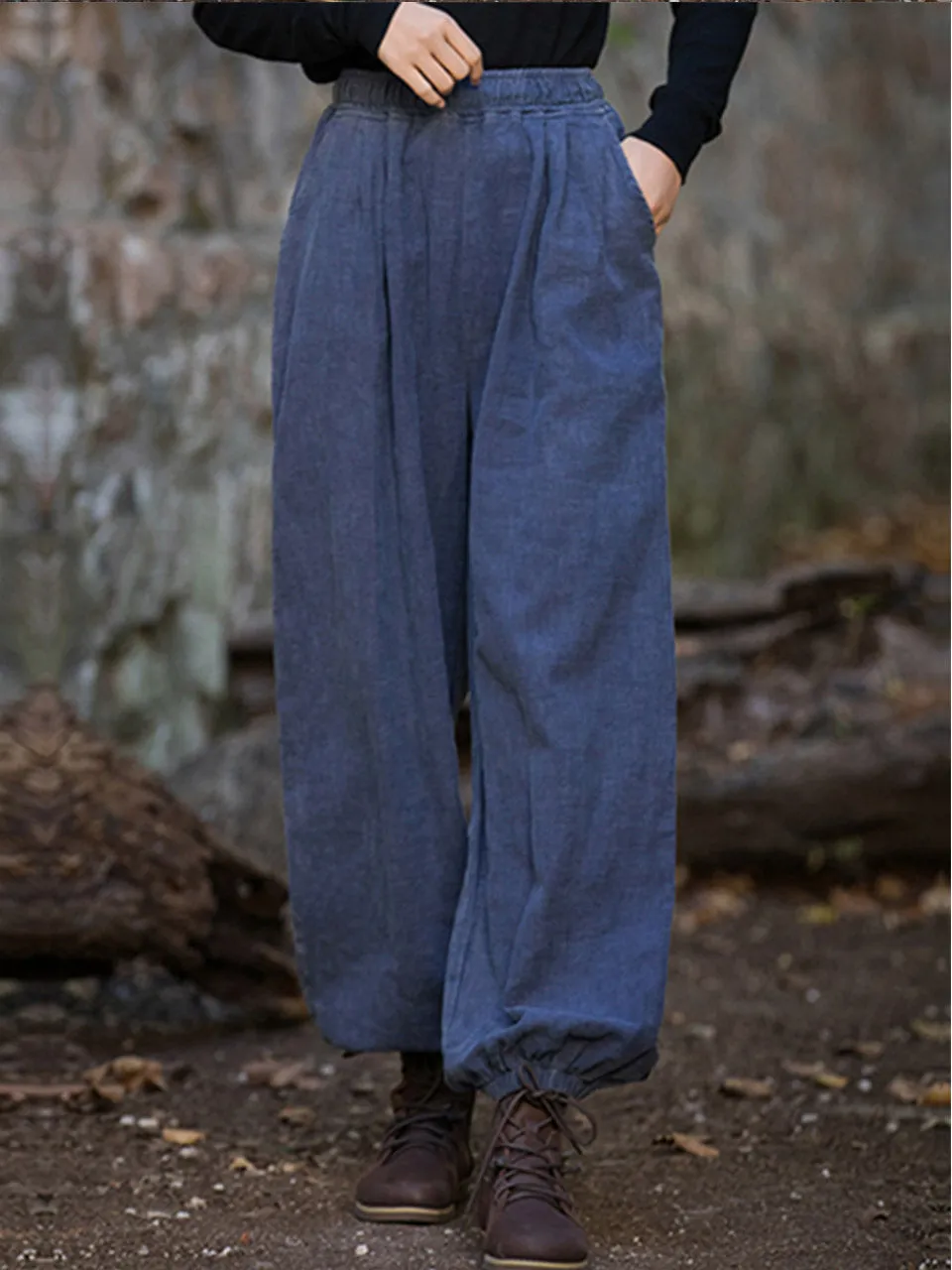 Dorothy Woman Cotton Linen Baggy Cargo Pants