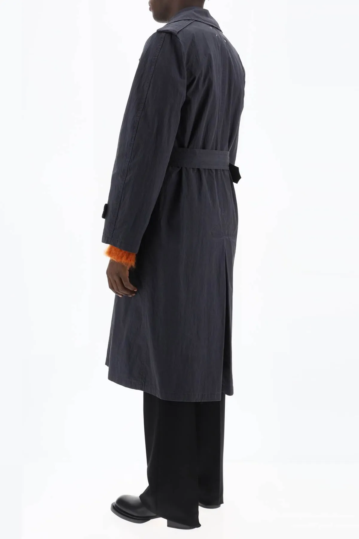 double-breasted trench coat in cotton