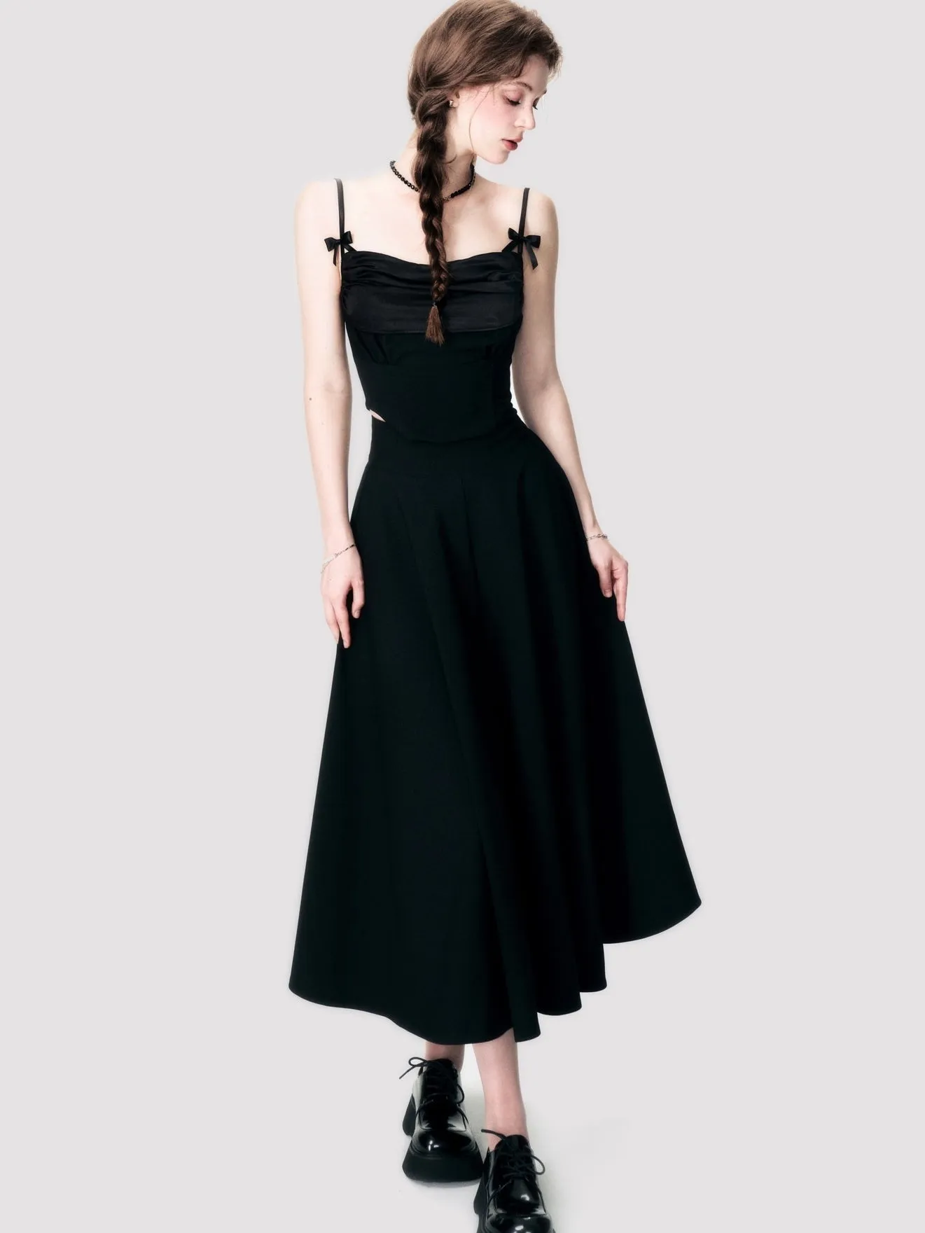 Elegant Ribbon Camisole & Long Skirt Set