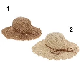 Equilibrium One Size Natural Straw Scallop Edge Hat (Choice of 2)