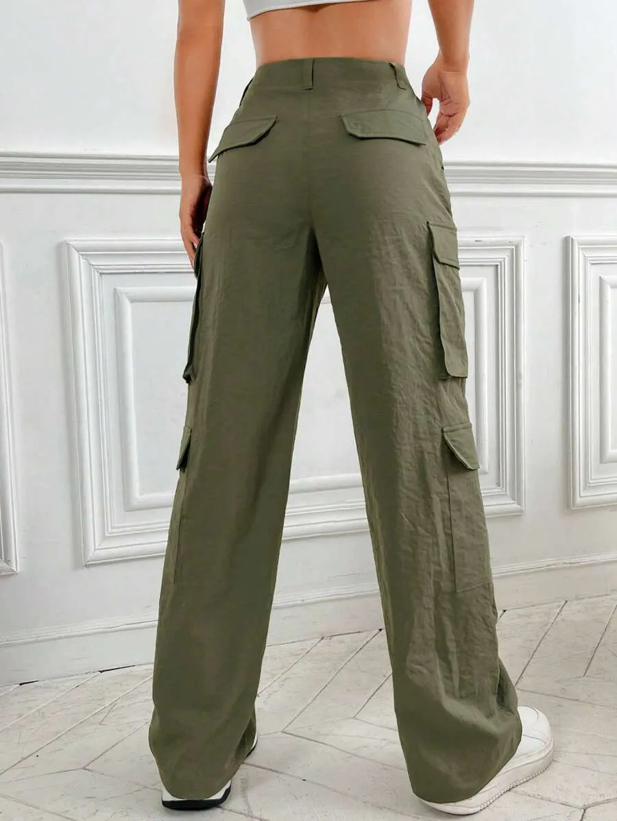 Flap Pocket Casual Cargo Pants