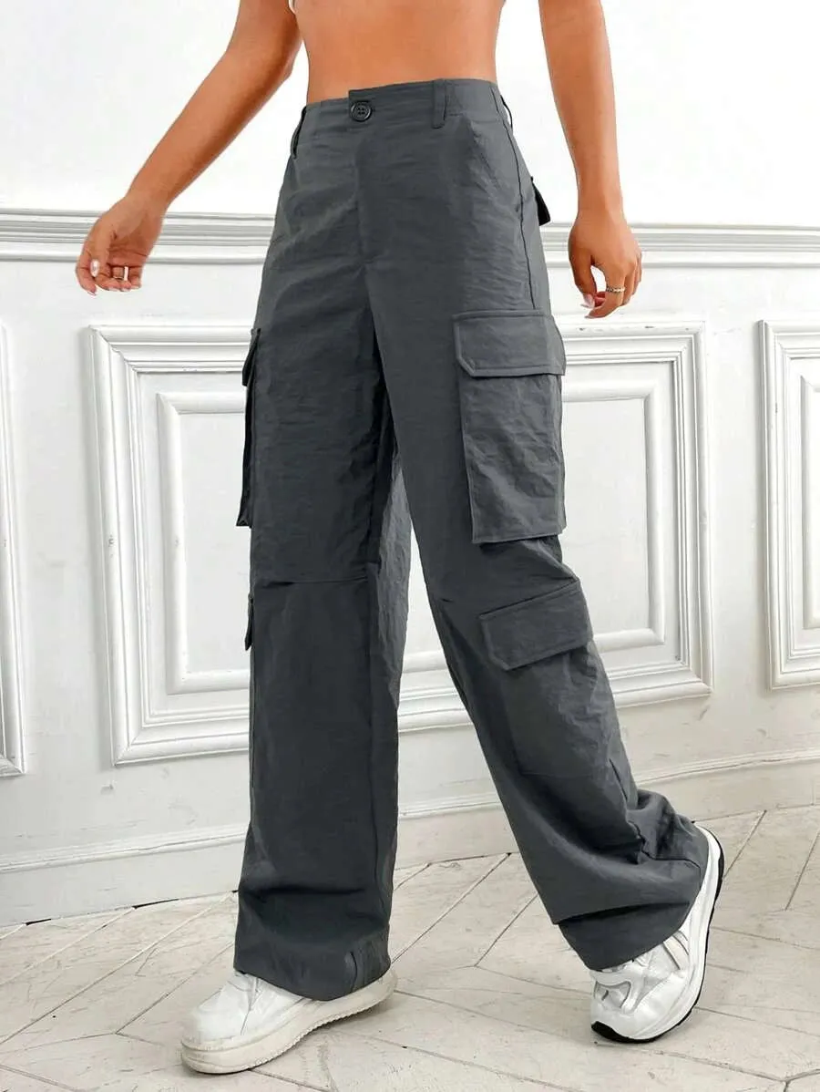 Flap Pocket Casual Cargo Pants