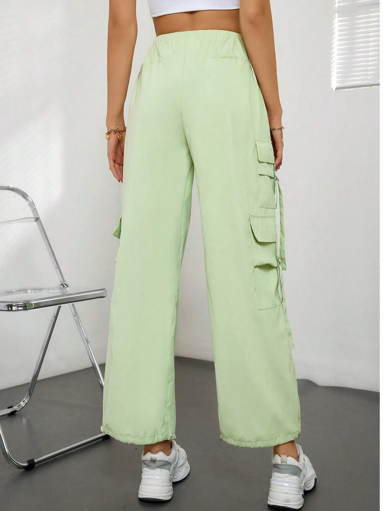 Flap Side Pocket Side Cargo Pants