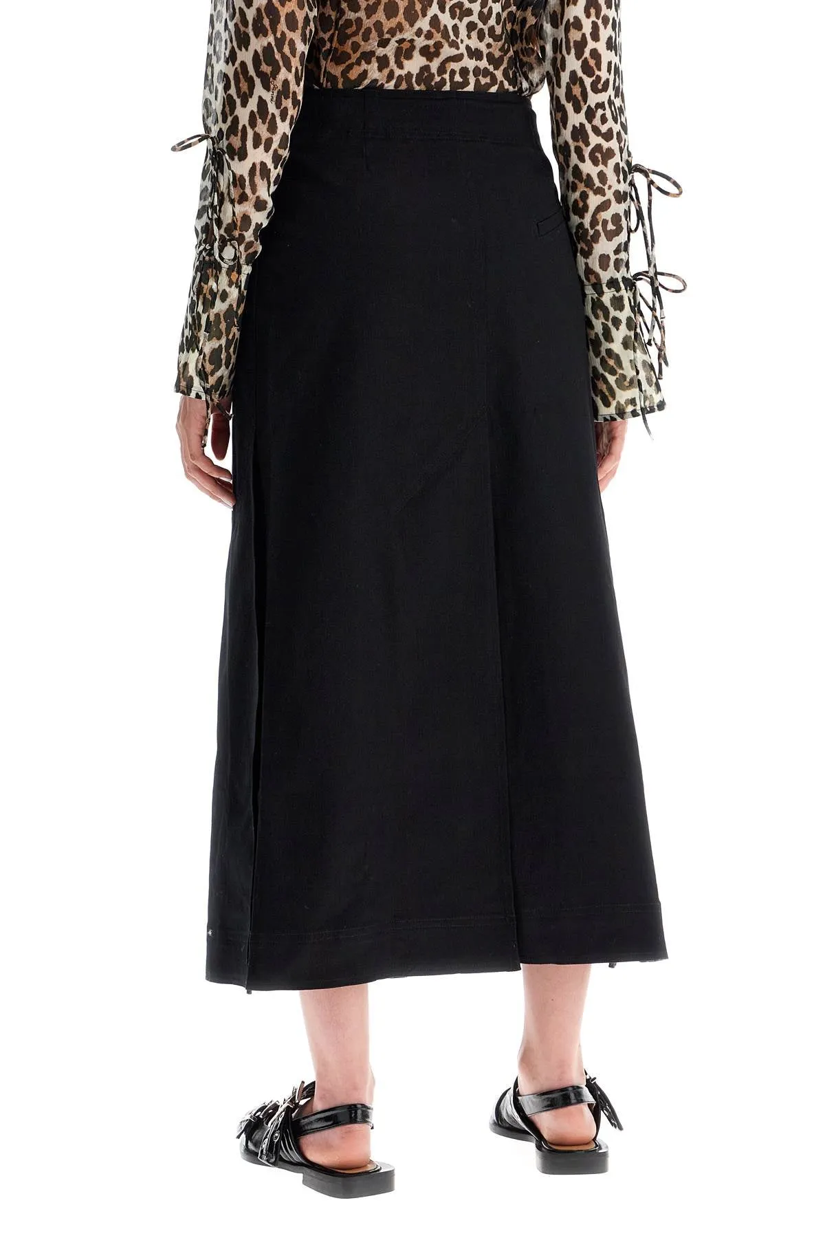 Ganni Long Wrap Skirt With Pockets