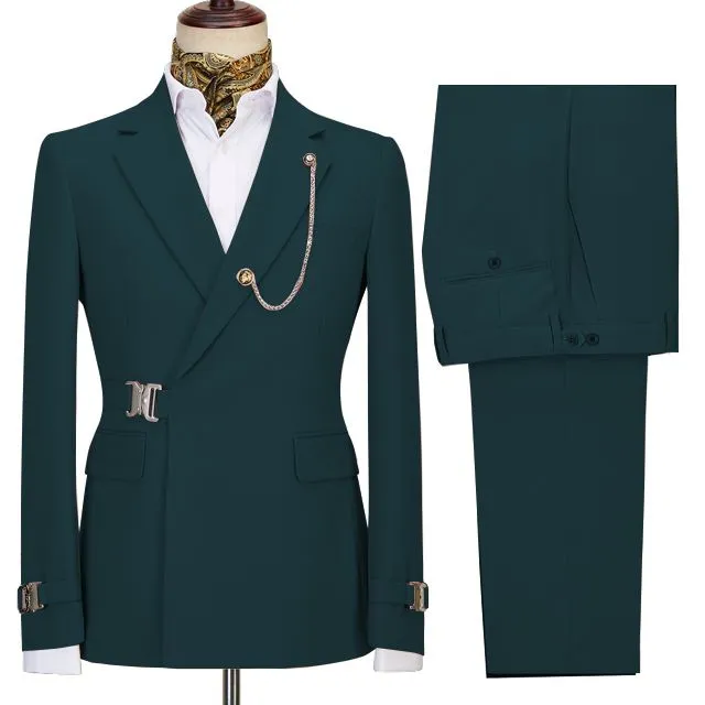 Gavin New Arrival Dark Green Two-Piece Notched Lapel Business Men’s Suits