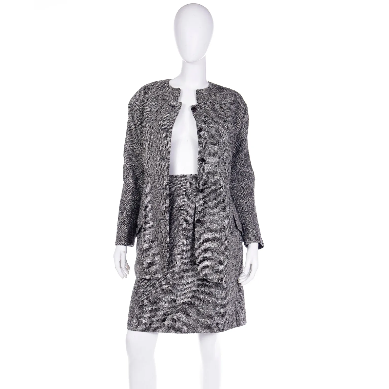 Geoffrey Beene Vintage Tweed Jacket and Skirt Suit