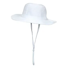 Girls Wide Brim Sun Hat - White