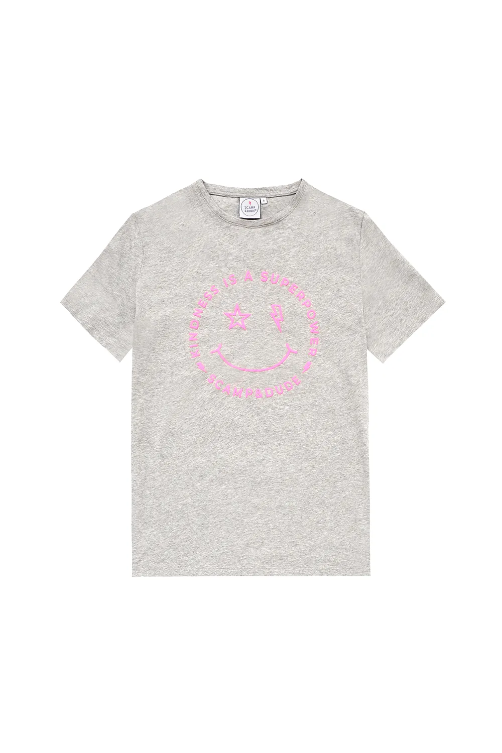 Grey Marl Smiley Face T-Shirt