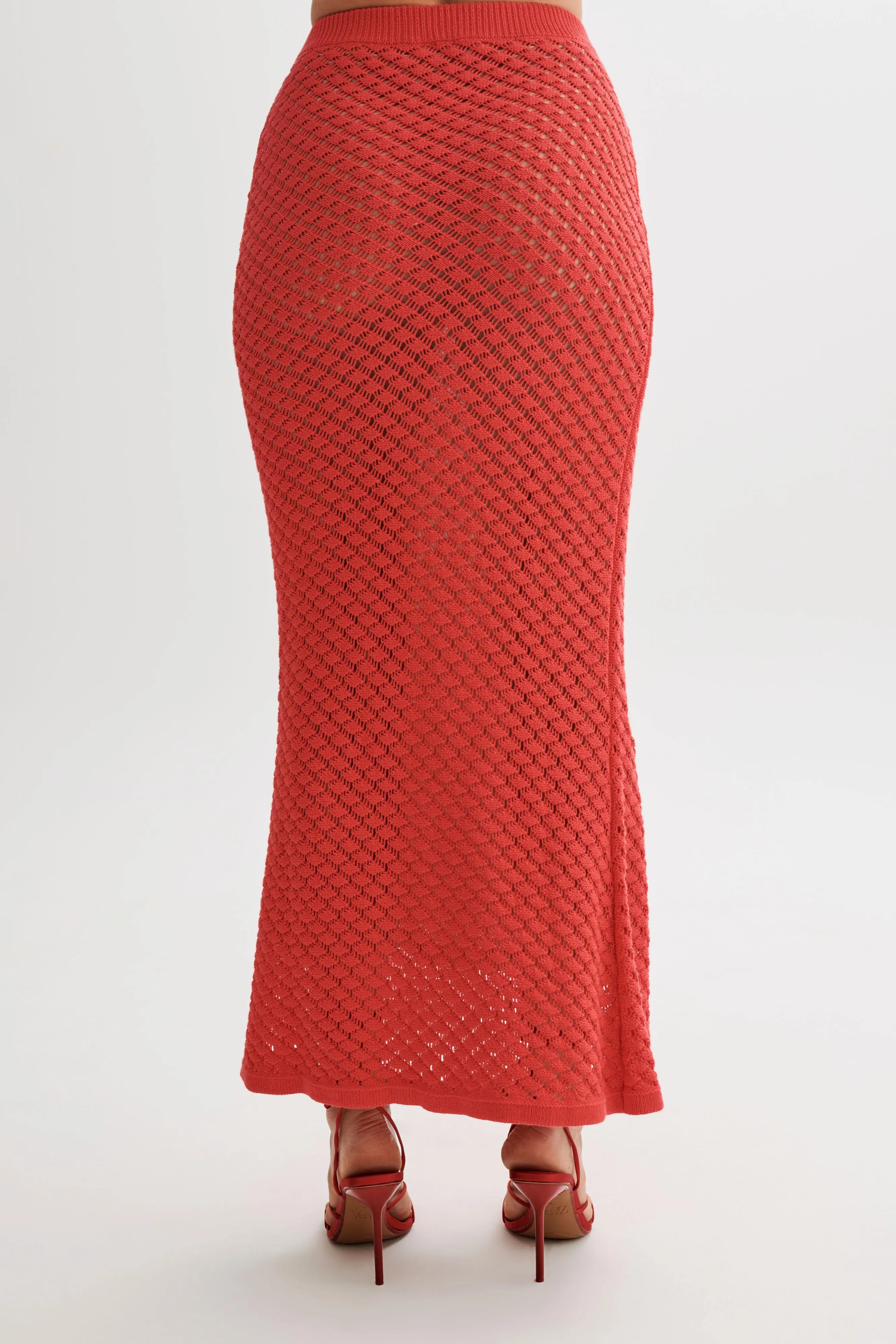 Guiliana Knit Maxi Skirt - Pomegranate