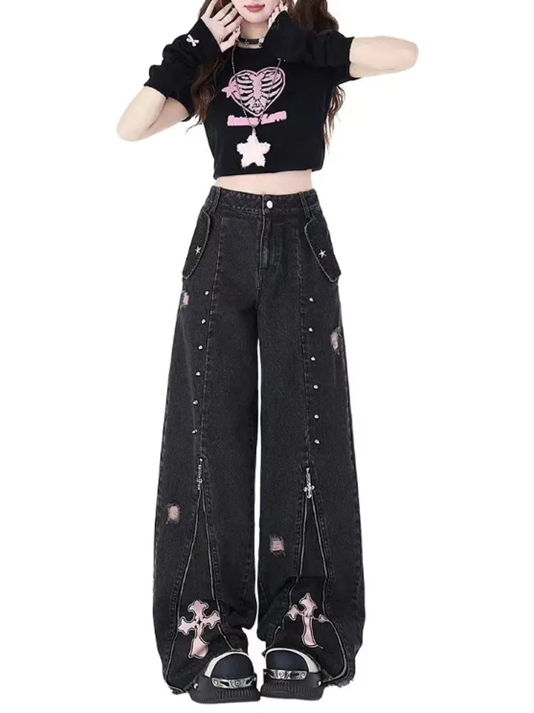 Hannah Black Gothic Jeans