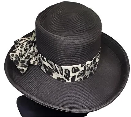 Hat - Black-Tiger Print Head Band-HH2523B