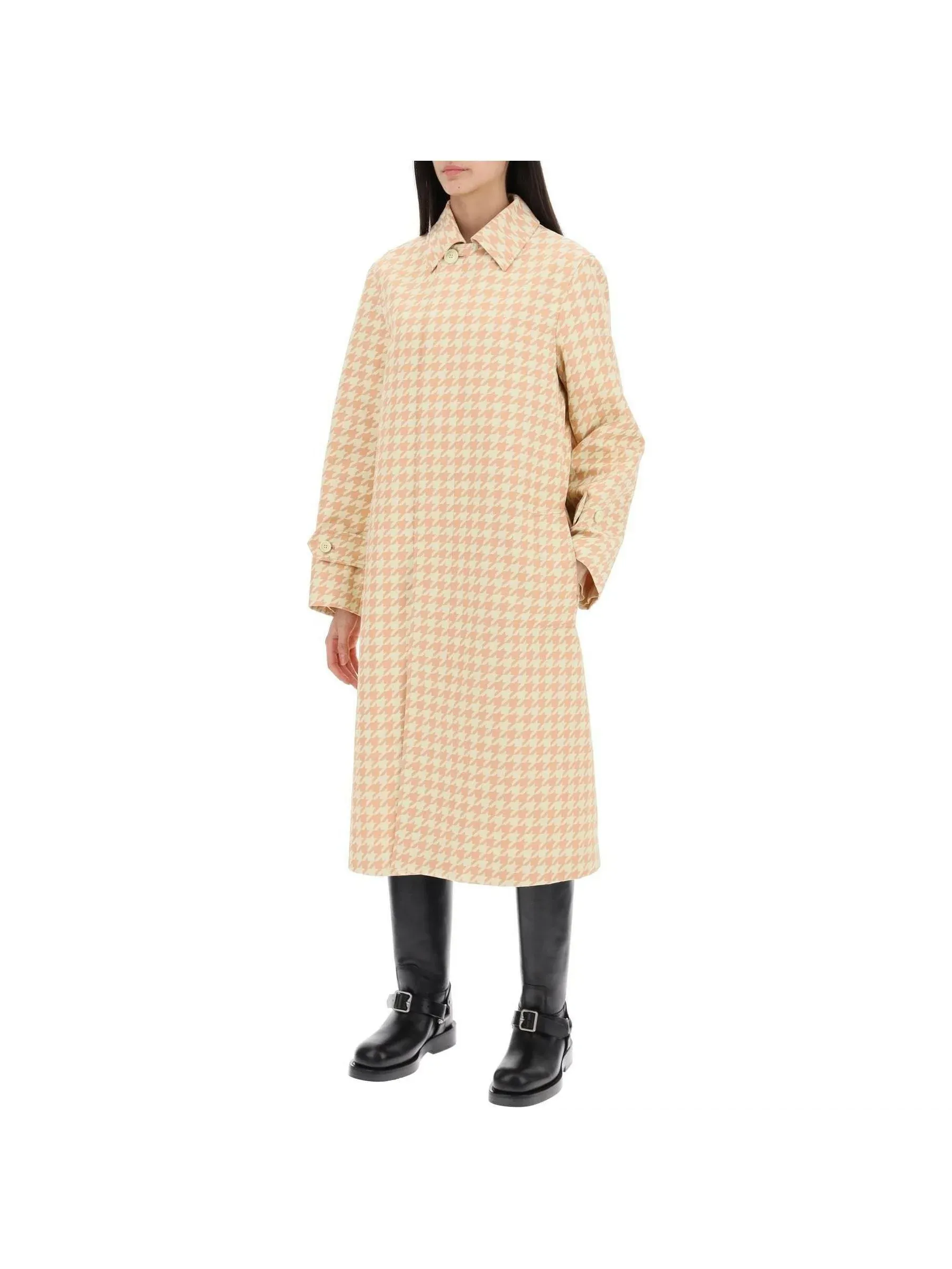 Houndstooth Long Coat