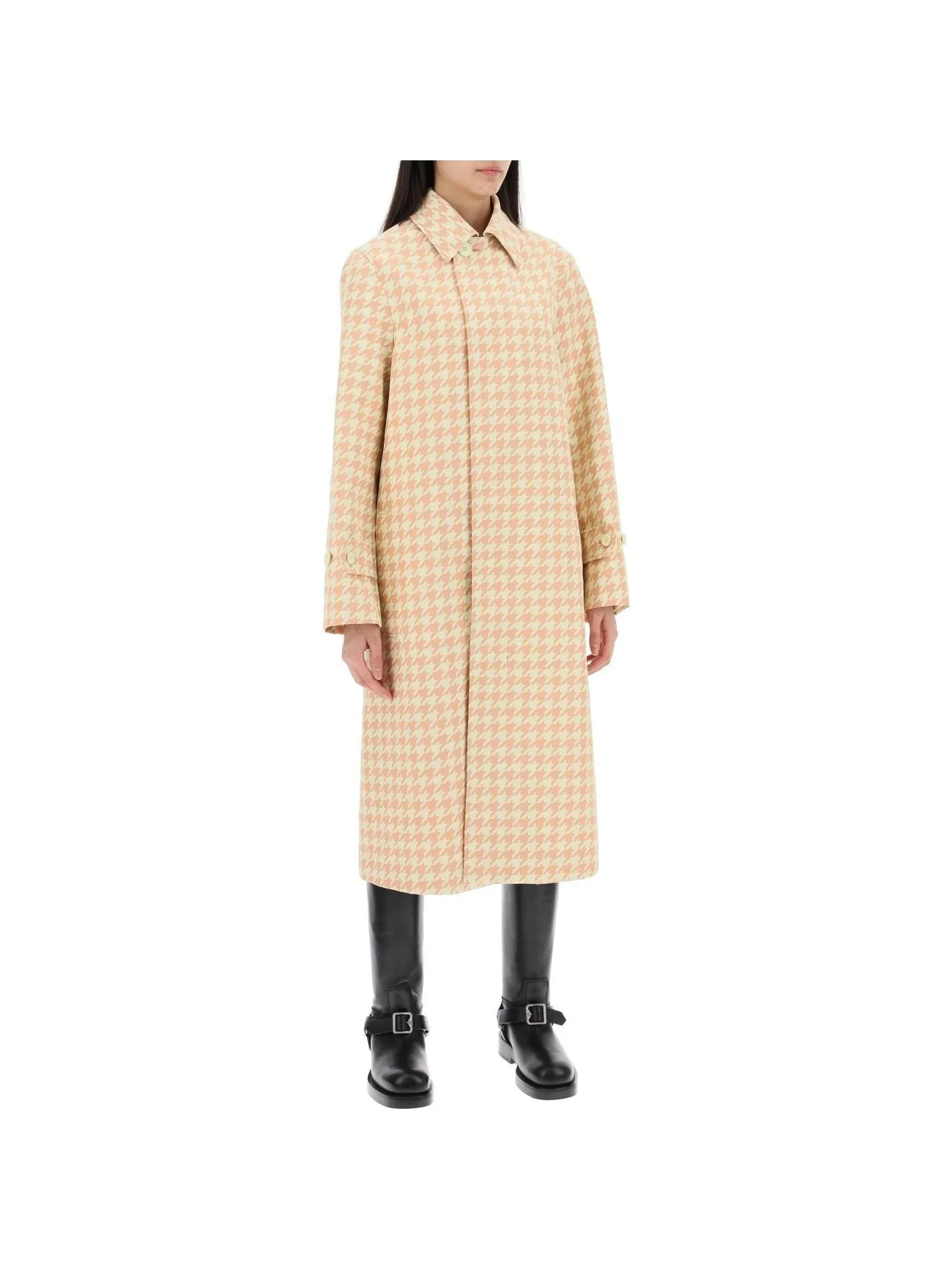 Houndstooth Long Coat