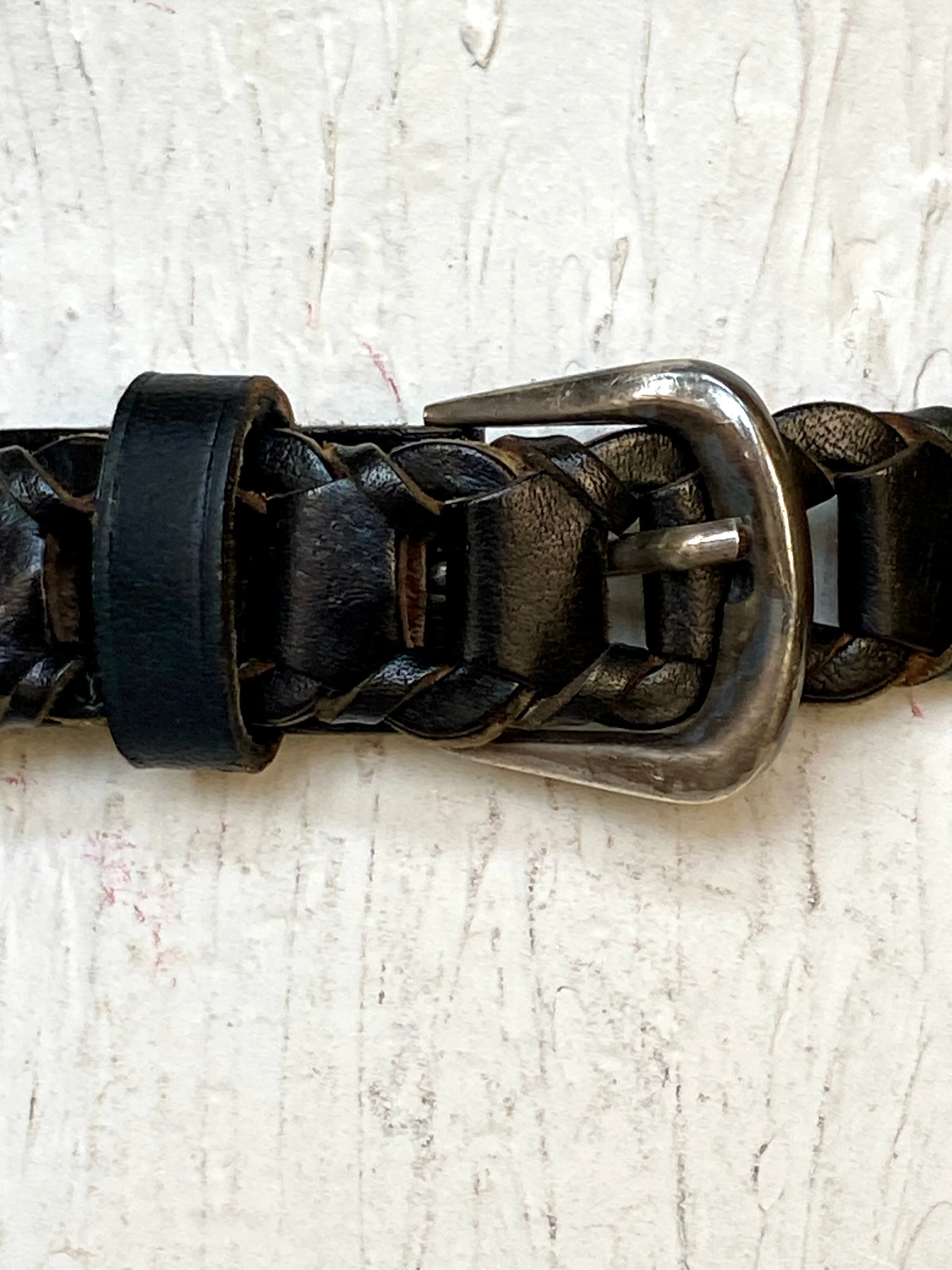 Indian black leather belt