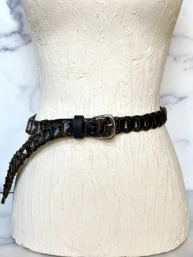 Indian black leather belt