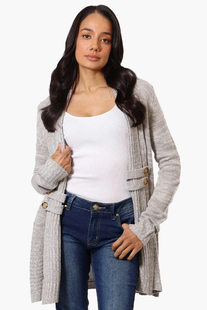 International INC Company Knit Open Wrap Cardigan - Stone