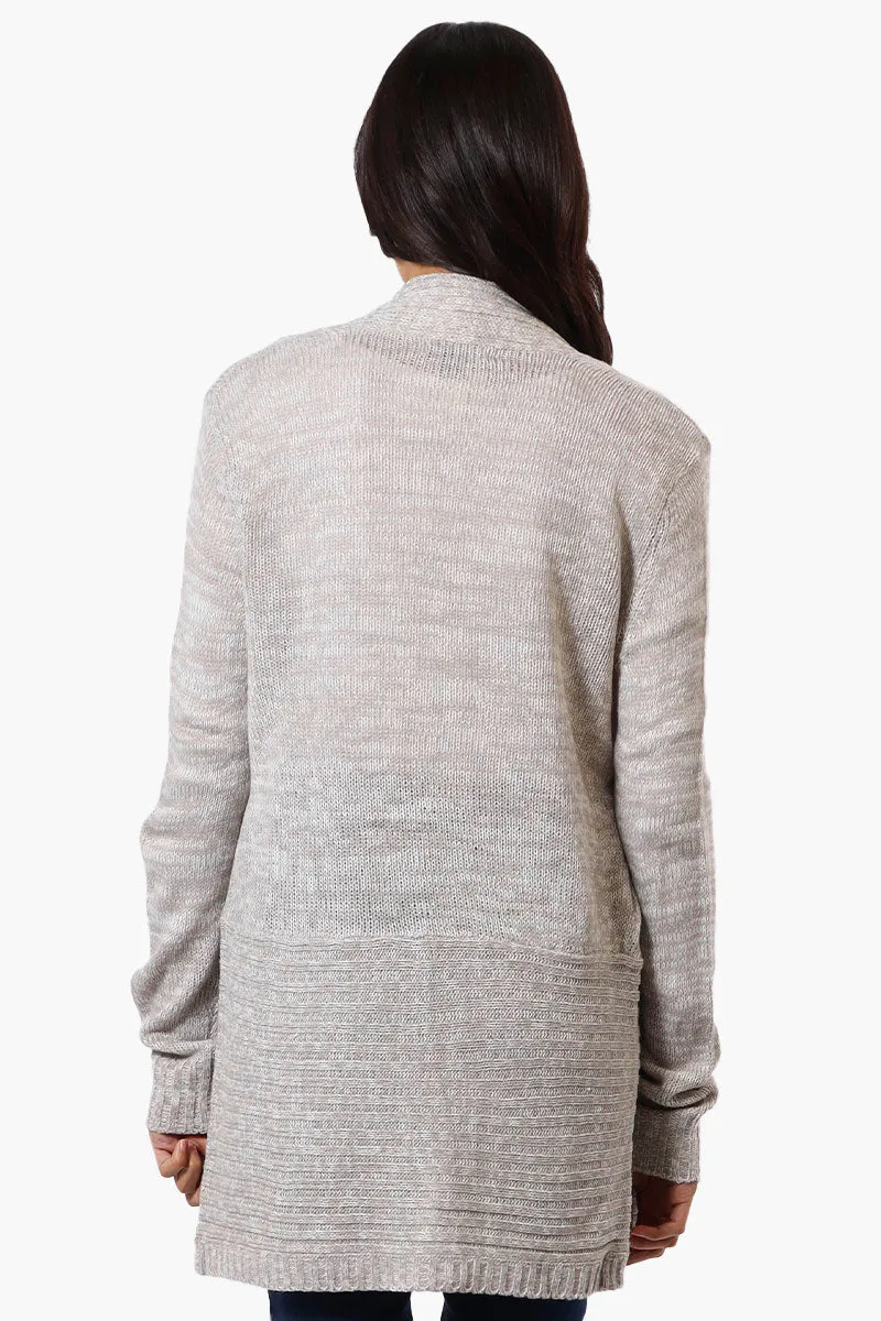 International INC Company Knit Open Wrap Cardigan - Stone