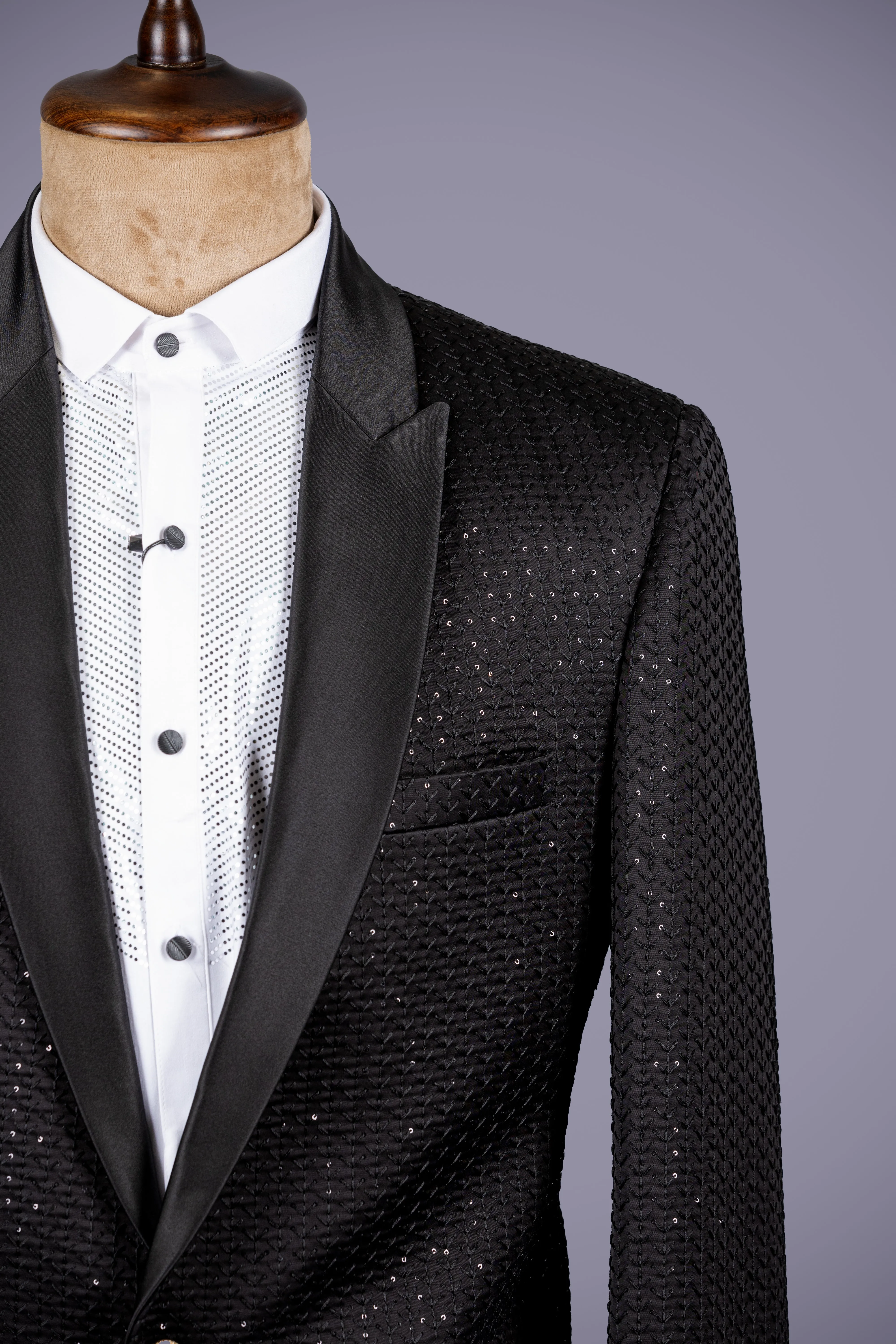 Jacquard Tuxedo with Satin Accents