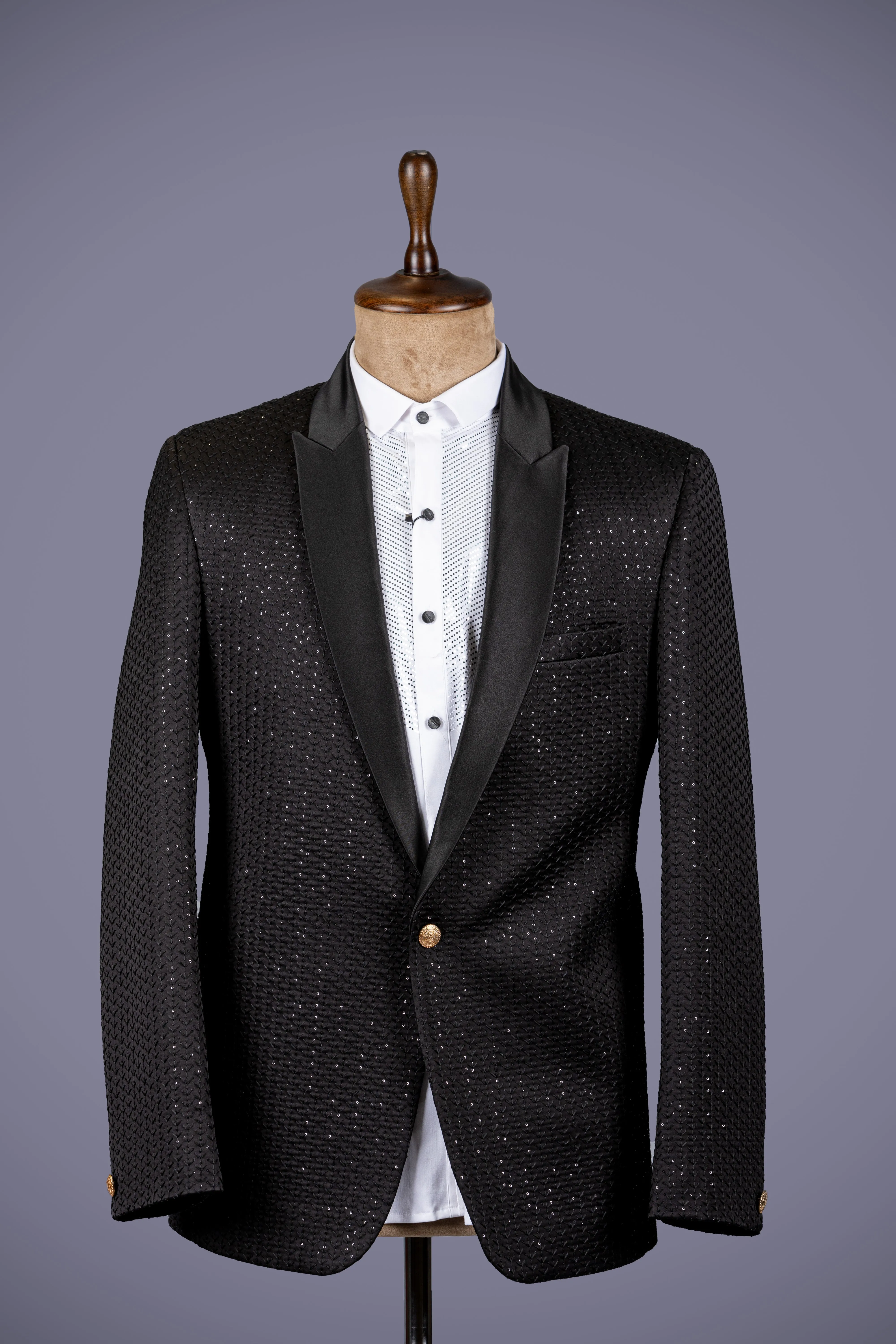 Jacquard Tuxedo with Satin Accents