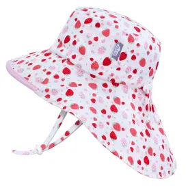 Jan & Jul Gro-With-Me Cotton Adventure Hat - Strawberry/Pink Trim