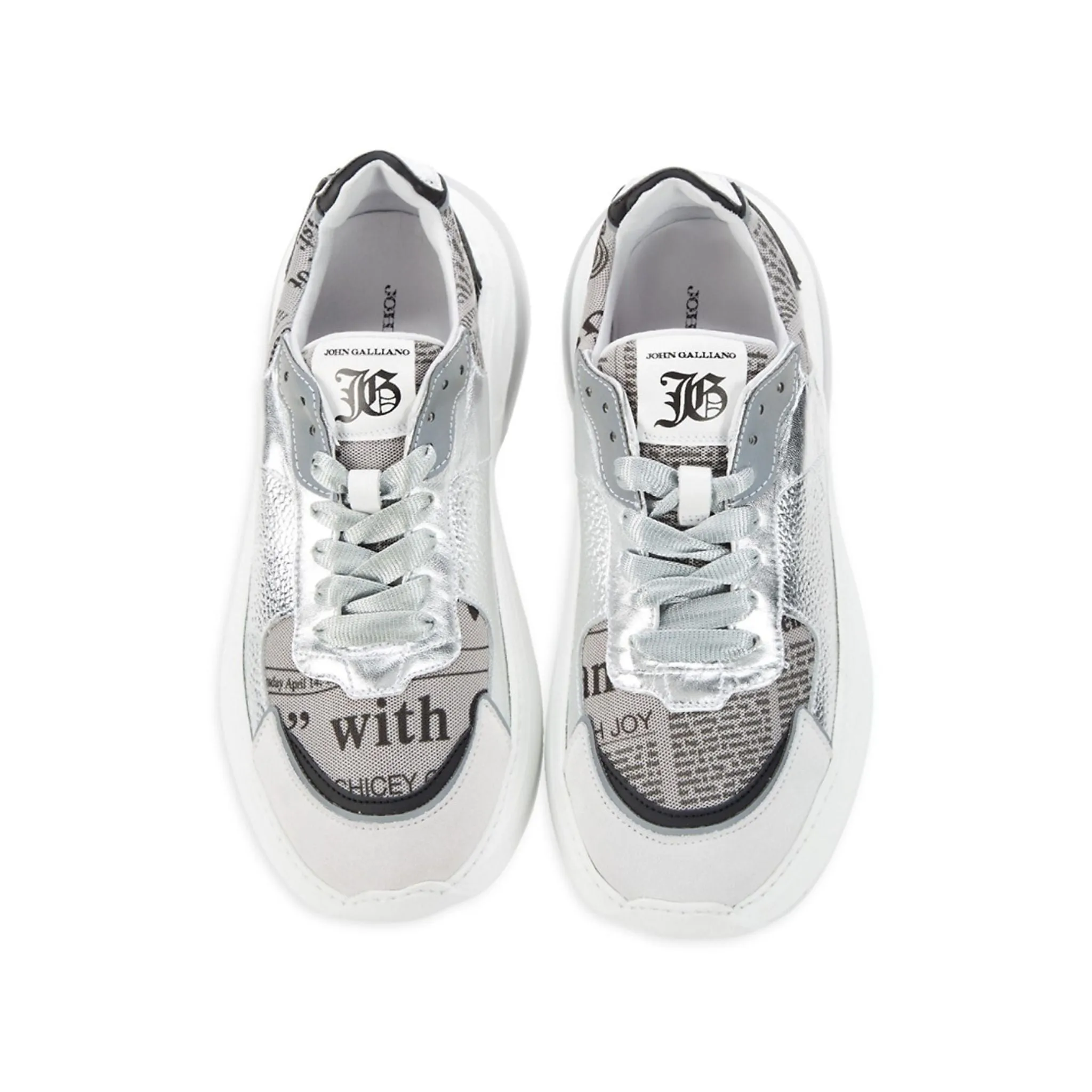 John Galliano Metallic Leather Sneakers