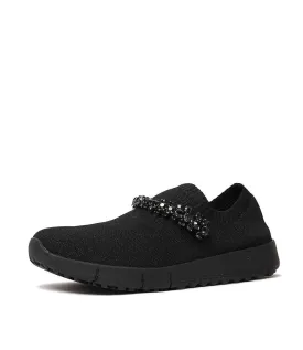 Jolo Black/Black Trim Fabric Sneakers