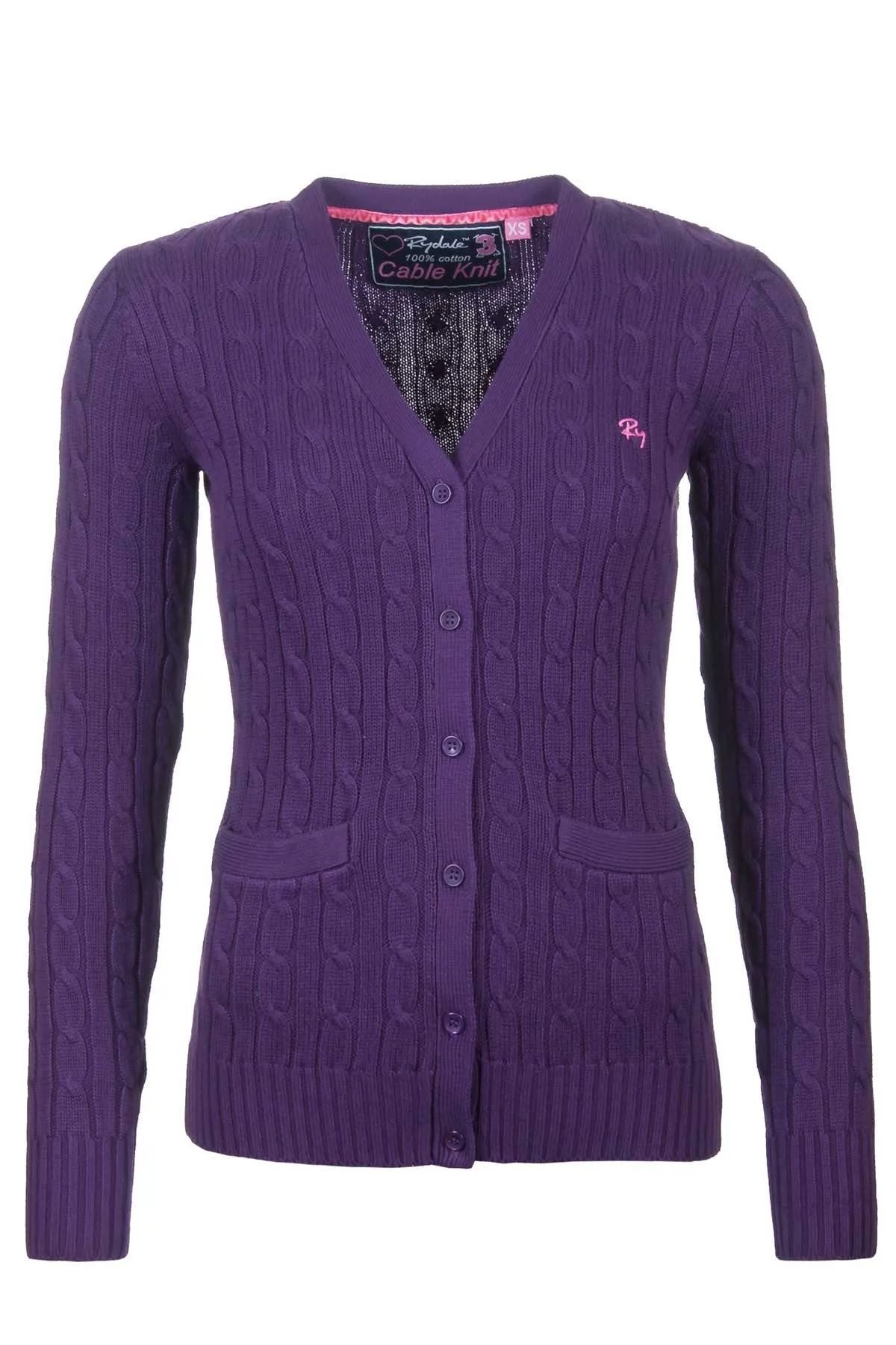 Ladies Cable Knit Cardigan with Pockets