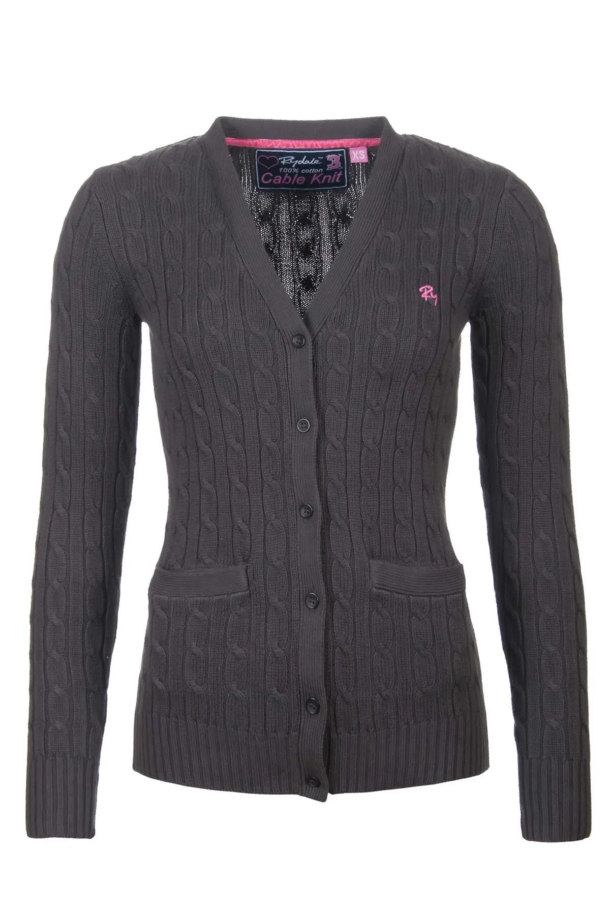 Ladies Cable Knit Cardigan with Pockets