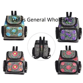 Ladies Embroidered Floral Backpacks Wholesale