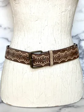 Leather design belt