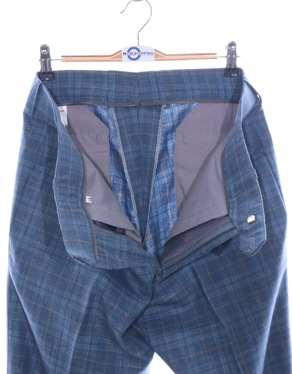 Linen Suit - Blue Prince Of Wales Check Suit