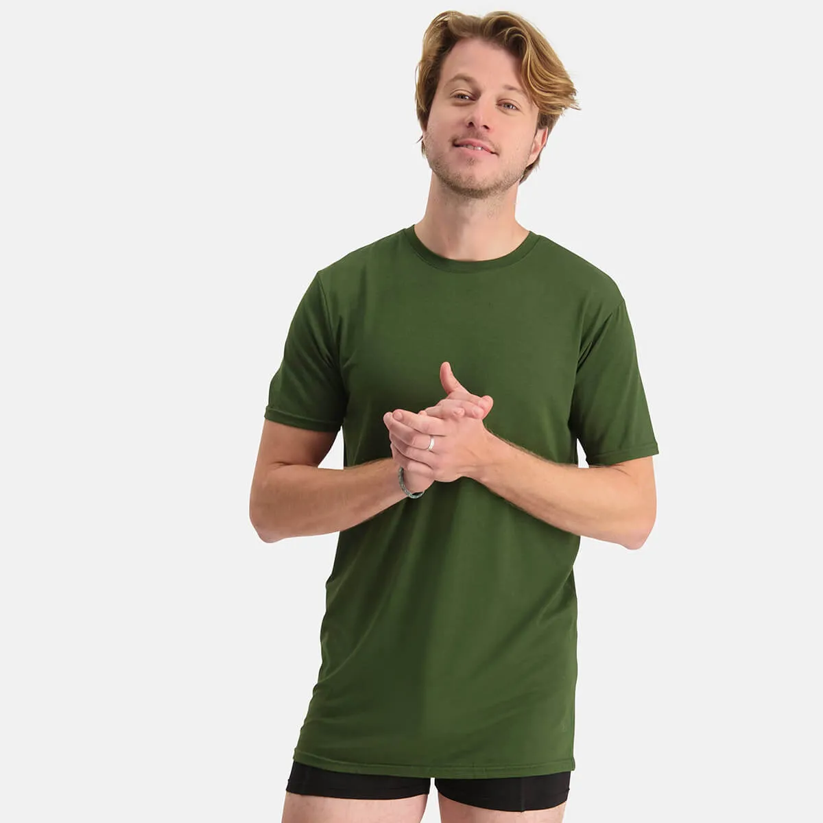 Long Fit T-Shirts Ruben ronde hals (2-pack) - Army