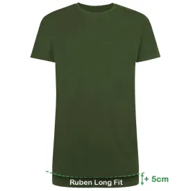 Long Fit T-Shirts Ruben ronde hals (2-pack) - Army