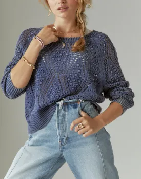 Lucky Brand Open Stitch Pullover Sweater