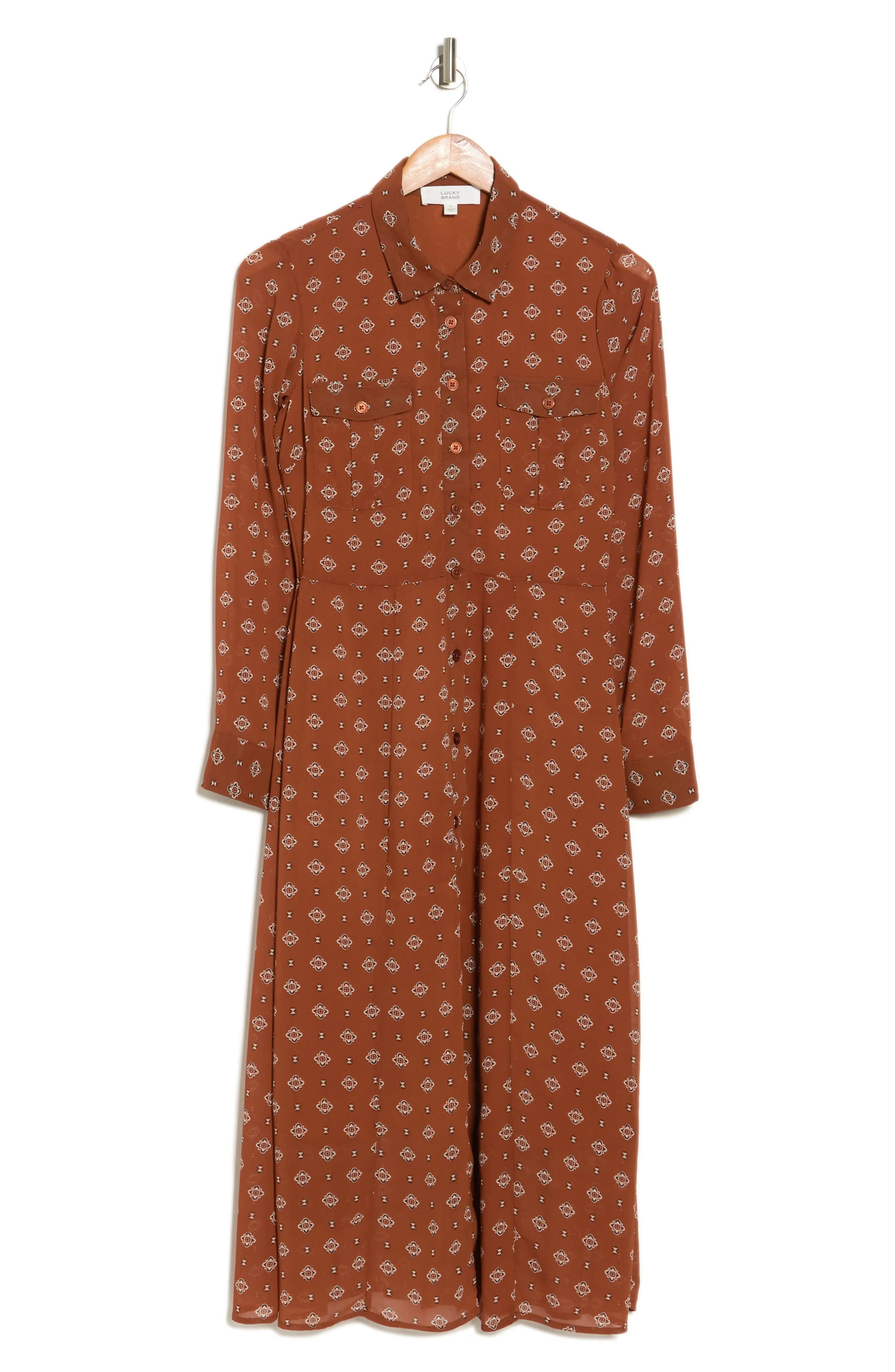 LUCKY BRAND Printed Midi Shirtdress