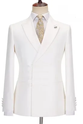 Lyle Elegant White Peak Lapel Custom Prom Suit