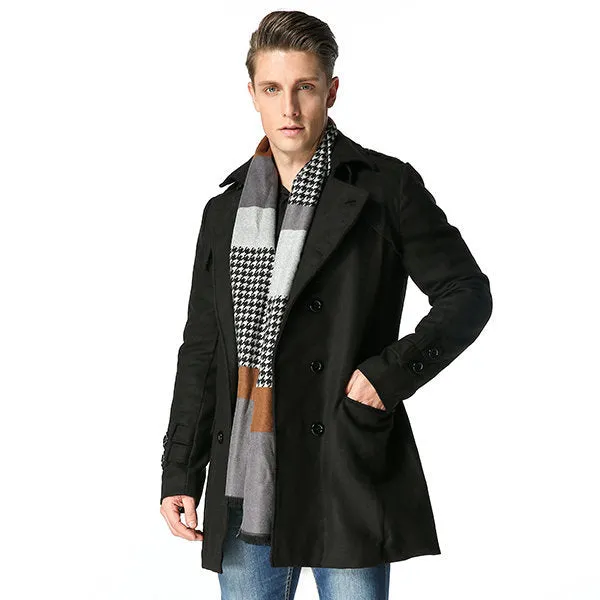 Mens Business Double Breasted Trench Coats