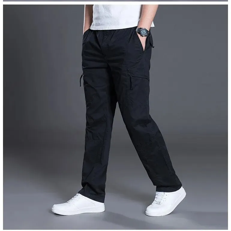 Men's Fashionable Straight Black Cargo Pants | Ideal for Everyday Wear