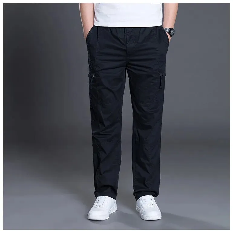 Men's Fashionable Straight Black Cargo Pants | Ideal for Everyday Wear