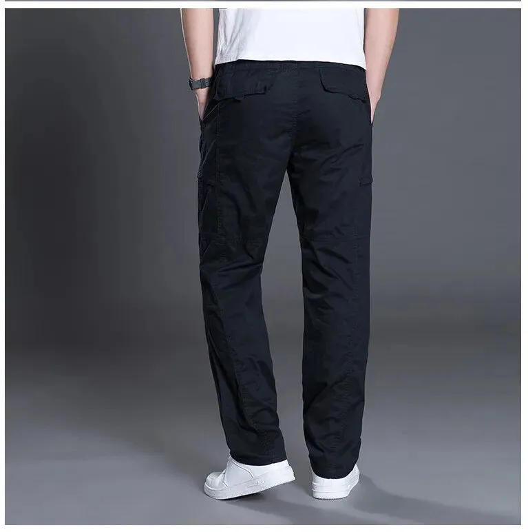 Men's Fashionable Straight Black Cargo Pants | Ideal for Everyday Wear