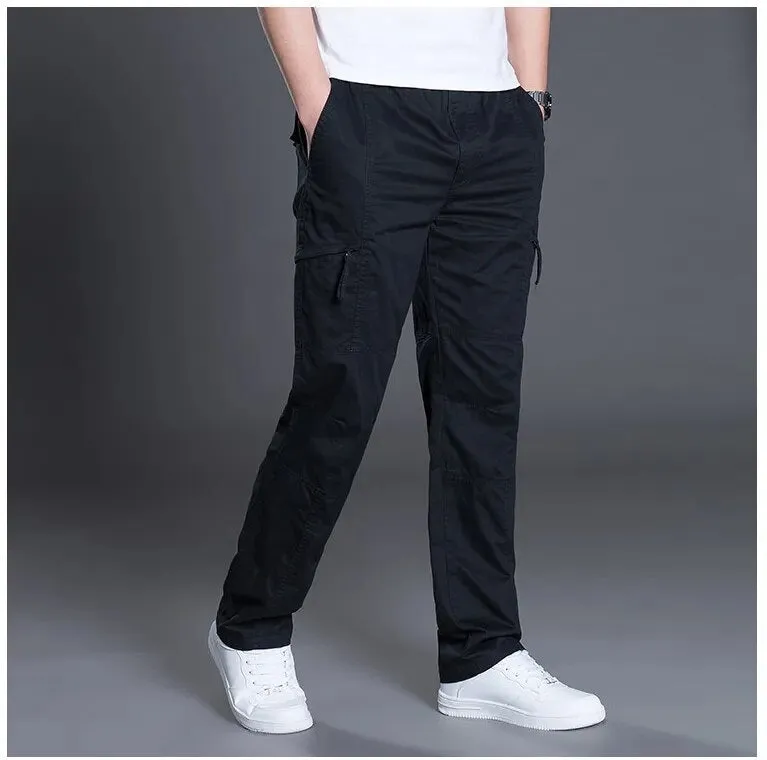 Men's Fashionable Straight Black Cargo Pants | Ideal for Everyday Wear