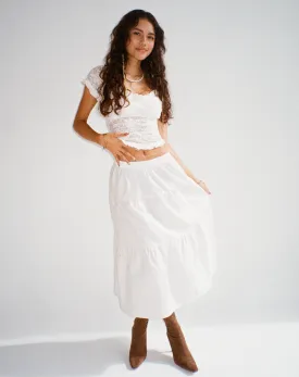 Midaxi Skirt in White