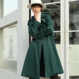 military Style loose spring fall  trench coat women  Korean style swing coats outwear S4235449