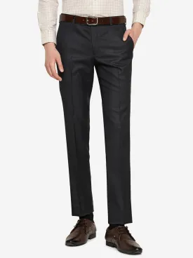 Navy Blue   Solid Slim Fit Formal Trouser | JB Studio