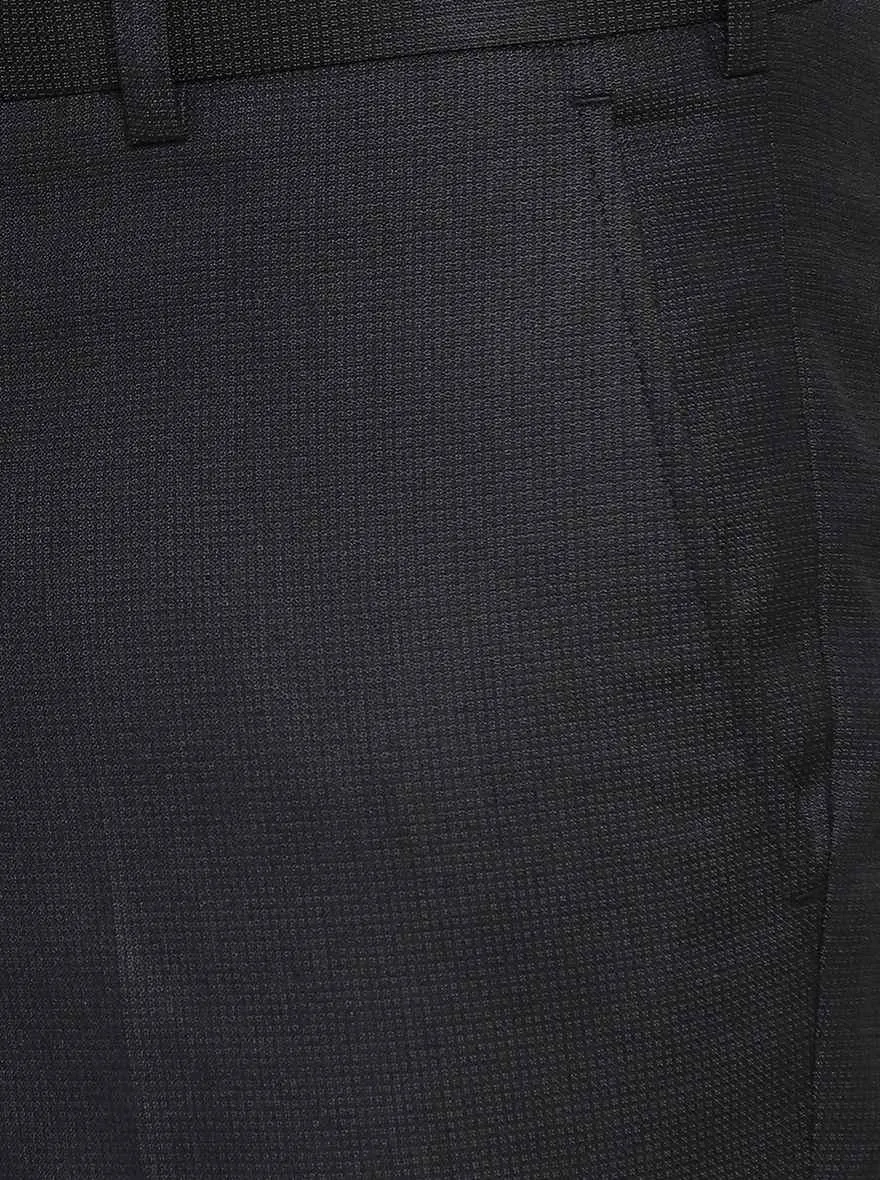 Navy Blue   Solid Slim Fit Formal Trouser | JB Studio