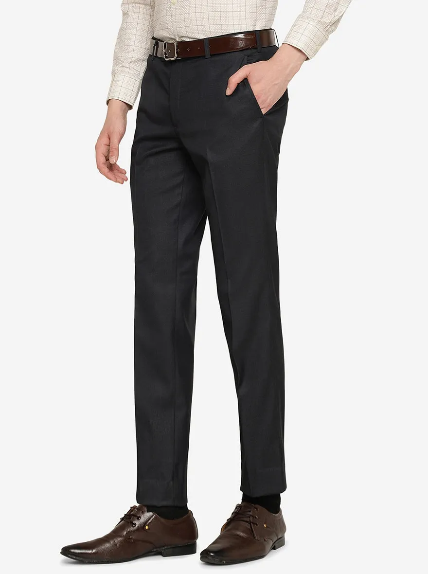 Navy Blue   Solid Slim Fit Formal Trouser | JB Studio