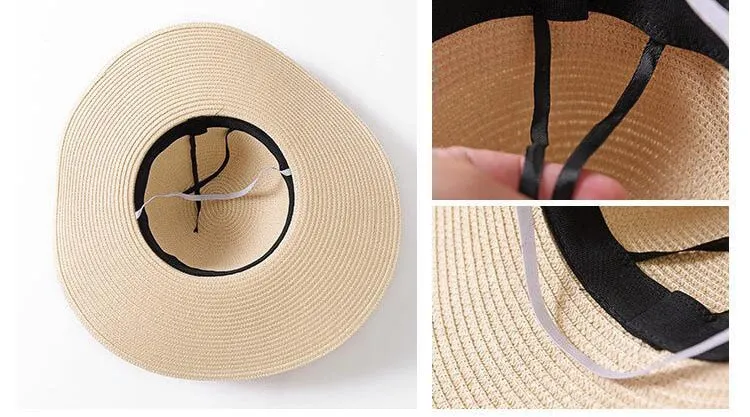 New Summer Female Sun Hat Bow Ribbon Panama Beach Hats For Women Chapeu Feminino Sombrero Floppy Straw